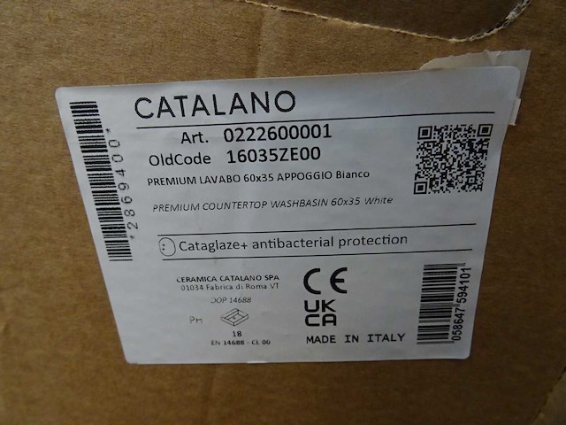 Catalano - premium lavabo 60x35 appoggio bianco - 16035ze00 - waskom - afbeelding 3 van  3