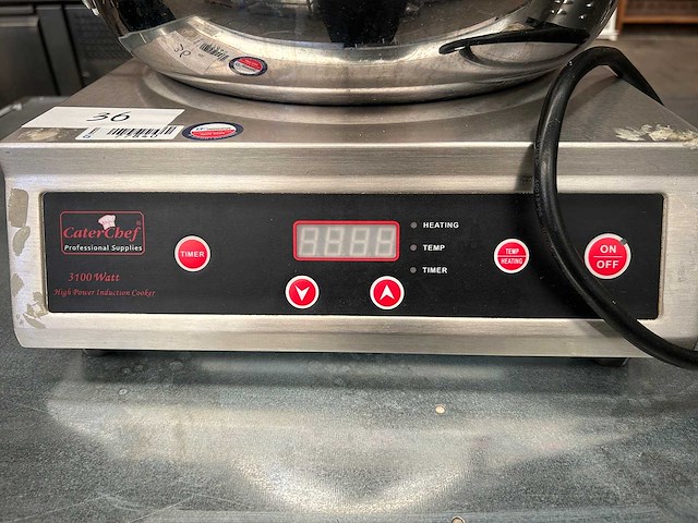 Caterchef - professionele inductiekookplaat 3100w met wokpan en deksel - afbeelding 2 van  5