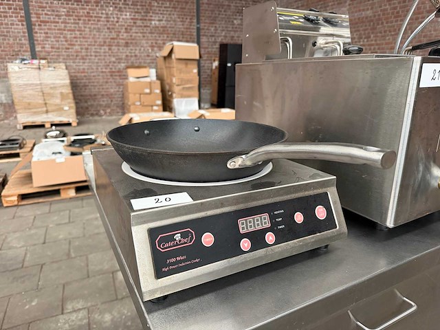 Caterchef - professionele inductiekookplaat 3100w met wokpan - afbeelding 1 van  5
