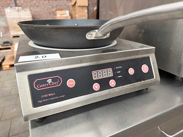Caterchef - professionele inductiekookplaat 3100w met wokpan - afbeelding 3 van  5