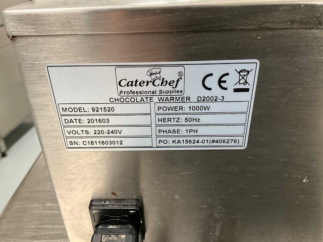 Caterchef 921520 chocolade warmer (gn1/1-100mm) - afbeelding 4 van  4