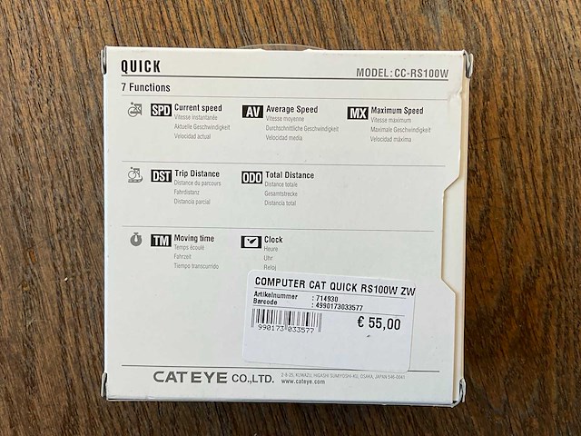 Cateye quick fietscomputer (8x) - afbeelding 2 van  3
