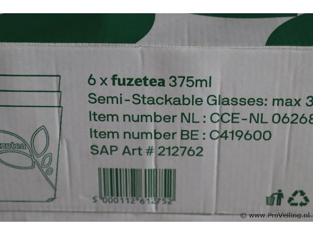 Ccep fuze tea theeglas 212762 - 2 dozen á 6 stuks - afbeelding 3 van  3