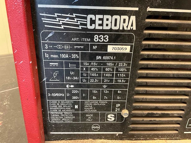 Cebora - compact mig 190 - lasapparaat - afbeelding 8 van  8