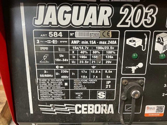 Cebora jaguar 203 mig lasapparaat - afbeelding 6 van  7