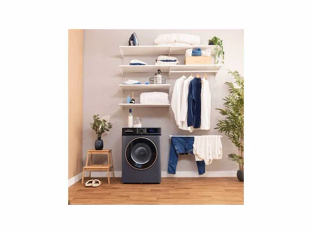 Cecotec bolero dresscode 8610 wasmachine voorlader 8 kg 1400 rpm blauw- duits display - afbeelding 1 van  5