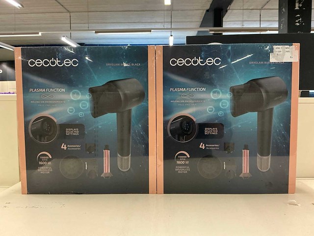 Cecotec dryglam waves black haardroger (2x) - afbeelding 1 van  4