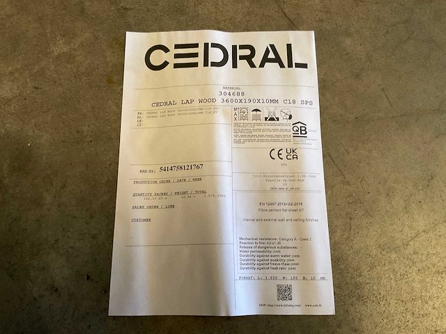 Cedral - lap wood - gevelstrook - leisteengrijs - 360x190x1 cm (130x) - afbeelding 7 van  9