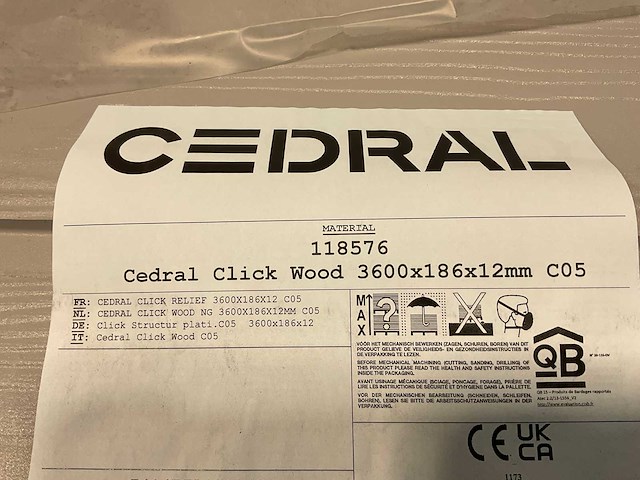 Cedral gevelstrook - brandklasse a2 - platinagrijs - 360x18,6x1,2 cm (143x) - afbeelding 6 van  8