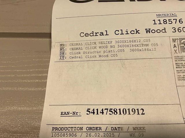 Cedral gevelstrook - brandklasse a2 - platinagrijs - 360x18,6x1,2 cm (144x) - afbeelding 7 van  8