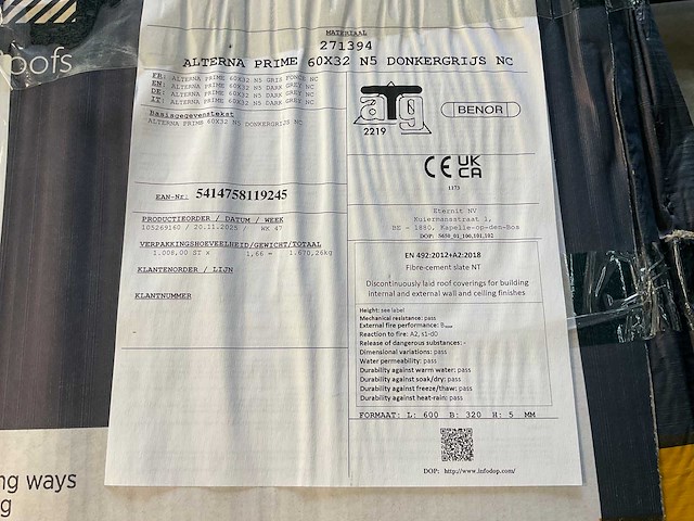 Cedral leisteen - brandklasse a2 - donkergrijs - 60x32 cm (1008x) - afbeelding 6 van  7