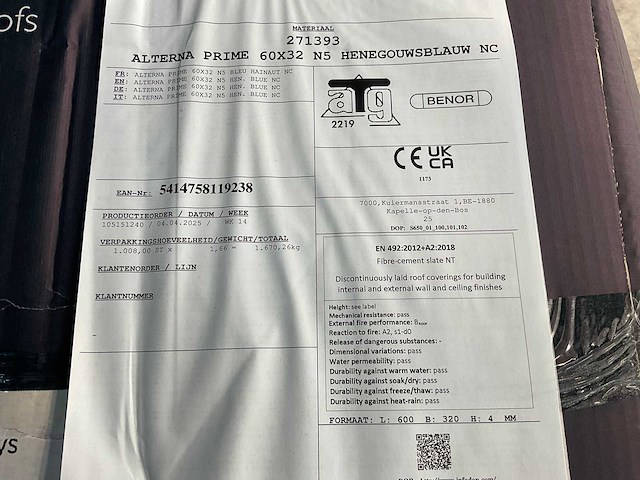 Cedral leisteen - brandklasse a2 - henegouwsblauw - 60x32cm (1008x) - afbeelding 6 van  6