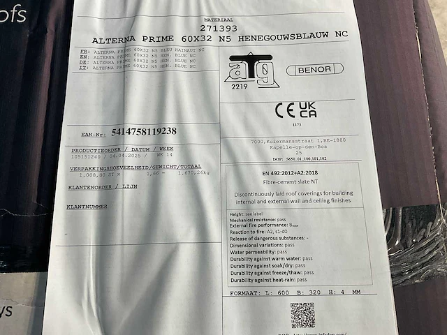 Cedral leisteen - brandklasse a2 - henegouwsblauw - 60x32cm (1008x) - afbeelding 7 van  8