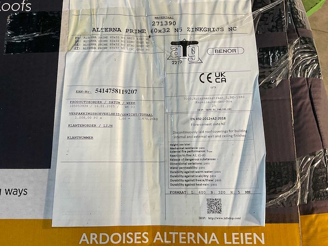 Cedral leisteen - brandklasse a2 - zinkgrijs - 60x32 cm (1008x) - afbeelding 6 van  8