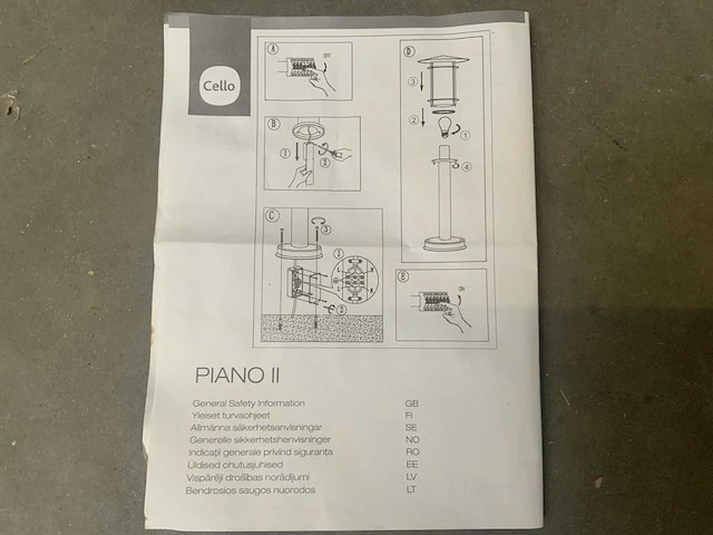 Cello piano ii outdoor lantaarn (24x) - afbeelding 4 van  5