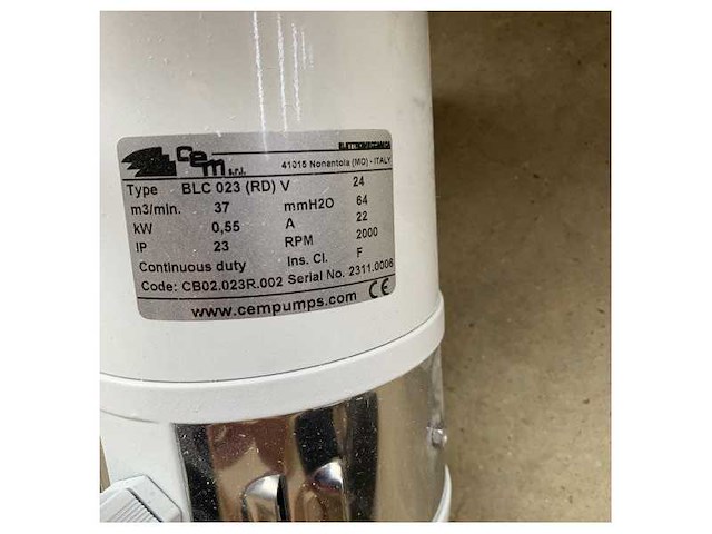 Cem blc023 centrifugal fan white 2220 m3/h - 24v - afbeelding 2 van  3