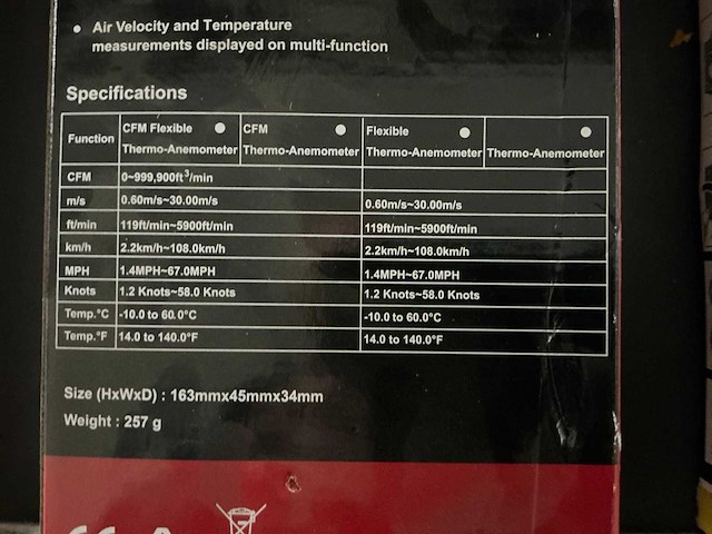 Cem dt-318 thermo anemeter (3x) - afbeelding 3 van  3