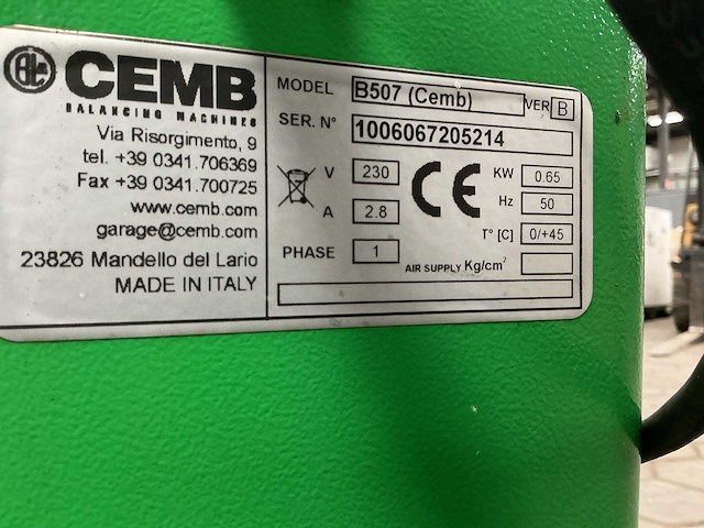 Cemb b507 banden balanceerapparaat - afbeelding 6 van  6