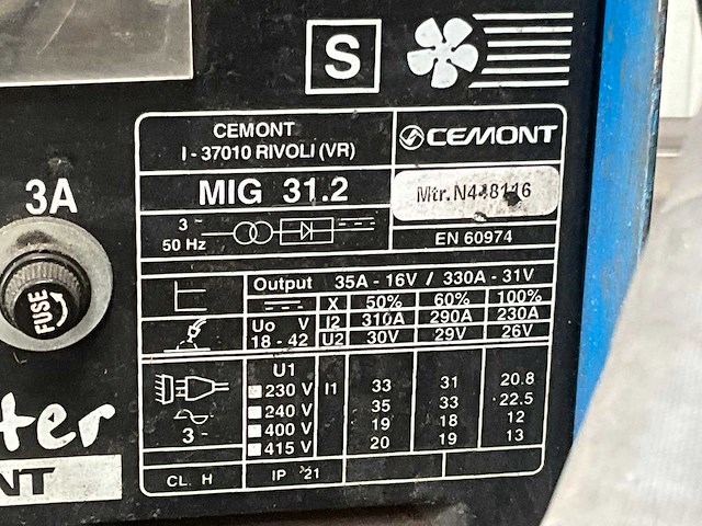 Cemont mig 31.2 mig lasapparaat - afbeelding 9 van  9