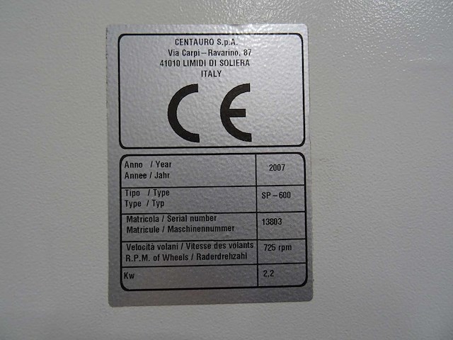 Centauro - 2007 - sp-600 - lintzaagmachine - afbeelding 6 van  9