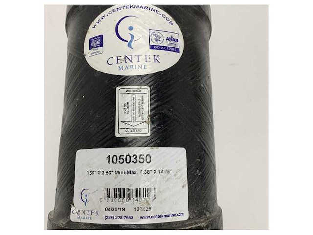 Centek marine 3.5 inch black grp exhaust muffler - 1050350 - afbeelding 5 van  5