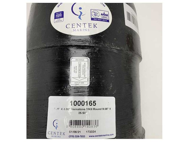 Centek marine 4 inch 125hp grp exhaust muffler - 1000165 - afbeelding 3 van  3