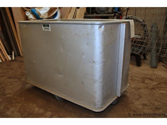 Centner aluminium magazijnbak op wielen - afbeelding 1 van  2