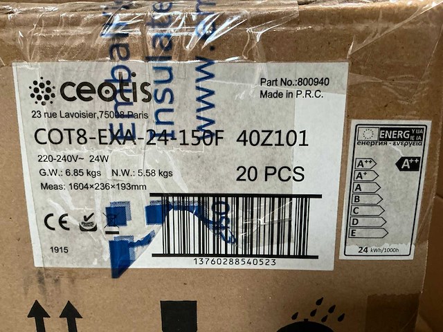 Ceotis cot8-exa-24-150f led tube (100x) - afbeelding 4 van  4