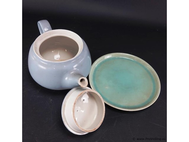 Ceramique maastricht theepot op schotel - afbeelding 4 van  5