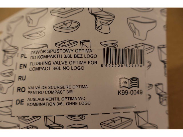 Cersanit - flush valve (optima) - - spoelventiel voor toiletreservoir (13x) - afbeelding 2 van  7