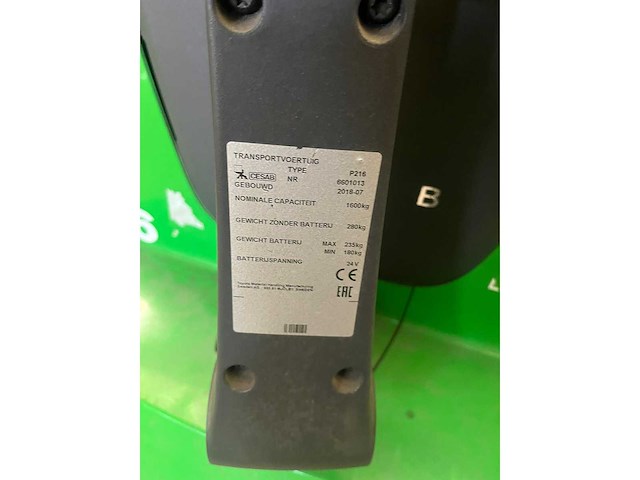 Cesab - 2018 - p216 - elektrische palletwagen - afbeelding 6 van  8