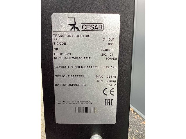 Cesab - o110w - electric pallet trucks - 2024 - afbeelding 9 van  10