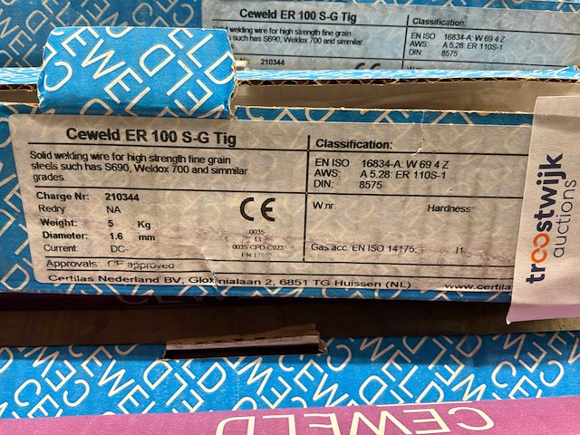 Ceweld er 100s-g tig pakket lasdraad ø1,6mm (5x) - afbeelding 2 van  2