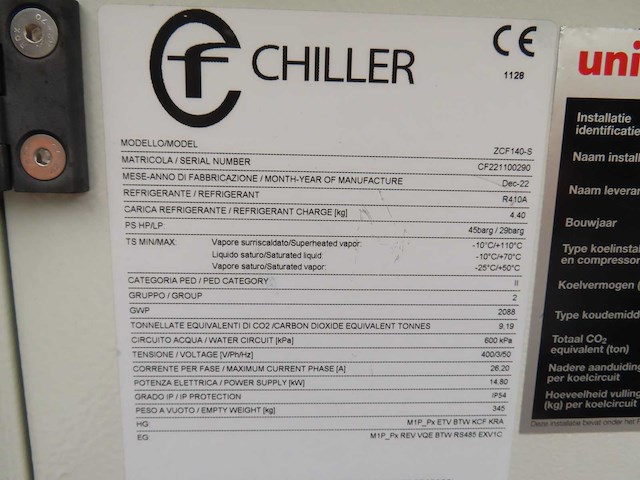 Cf - 2022 - zcf140-s - chiller - afbeelding 9 van  12