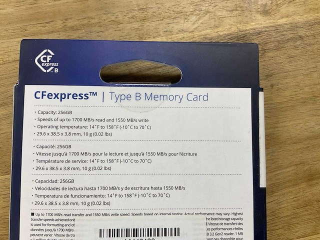 Cfexpress type b memory card 256gb - afbeelding 2 van  2