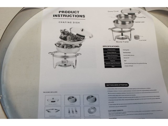 Chafing dish rond 1 stuks - afbeelding 3 van  7