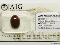 Chalcedony 5.93ct aig certified - afbeelding 2 van  5