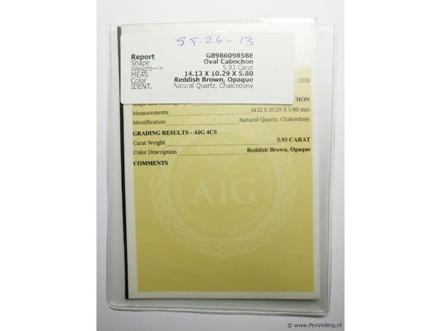 Chalcedony 5.93ct aig certified - afbeelding 4 van  5