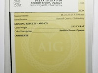 Chalcedony 5.93ct aig certified - afbeelding 4 van  5