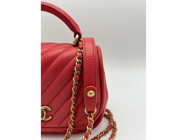 Chanel - chevron top handle bag - handtas - op echtheid geconroleerd - designer - afbeelding 7 van  8