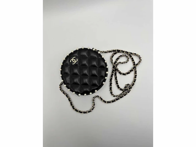 Chanel - round lambskin bag with pearls - handtas - op echtheid geconroleerd - designer - afbeelding 11 van  11