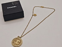 Chanel cc collier 24kt goldplated sunburst medallion pendant - afbeelding 2 van  7
