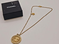 Chanel cc collier 24kt goldplated sunburst medallion pendant - afbeelding 3 van  7
