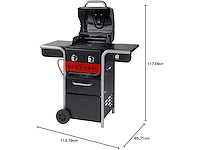 Char-broil gas2coal 210 hybrid grill - 2 - branders gas & kolen zwart - afbeelding 3 van  3
