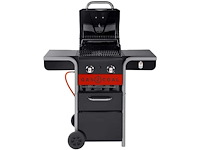 Char-broil gas2coal 210 hybrid grill - 2 - branders gas & kolen zwart - afbeelding 9 van  10
