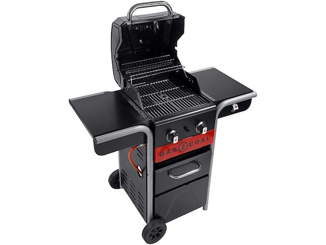 Char-broil gas2coal 210 hybrid grill - 2 - branders gas & kolen zwart - afbeelding 10 van  10