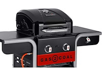 Char-broil gas2coal 210 hybrid grill - 2 - branders gas & kolen zwart - afbeelding 3 van  3