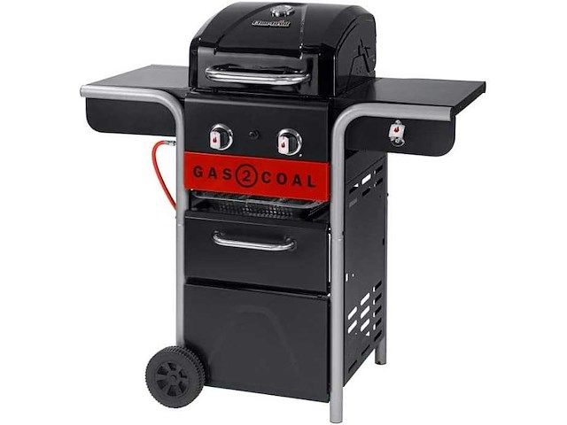 Char-broil gas2coal 210 hybrid grill - 2 - branders gas & kolen zwart - afbeelding 3 van  5