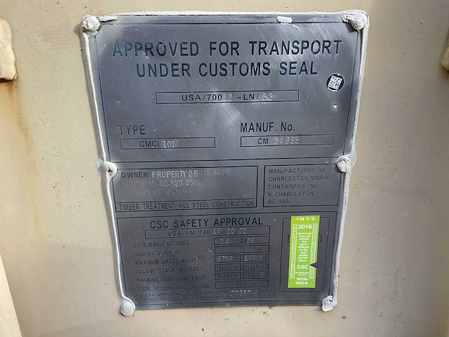 Charleston marine containers inc cmci101 legercontainer - afbeelding 5 van  6