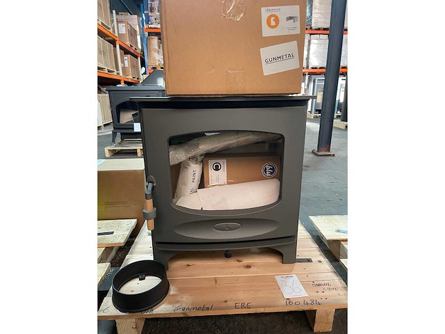 Charnwood - c-seven blu + sokkel (gunmetal) - houtkachel - afbeelding 2 van  2